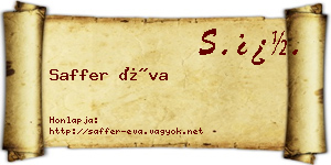 Saffer Éva névjegykártya